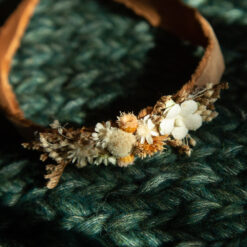 Diadema de flores preservadas para newborn
